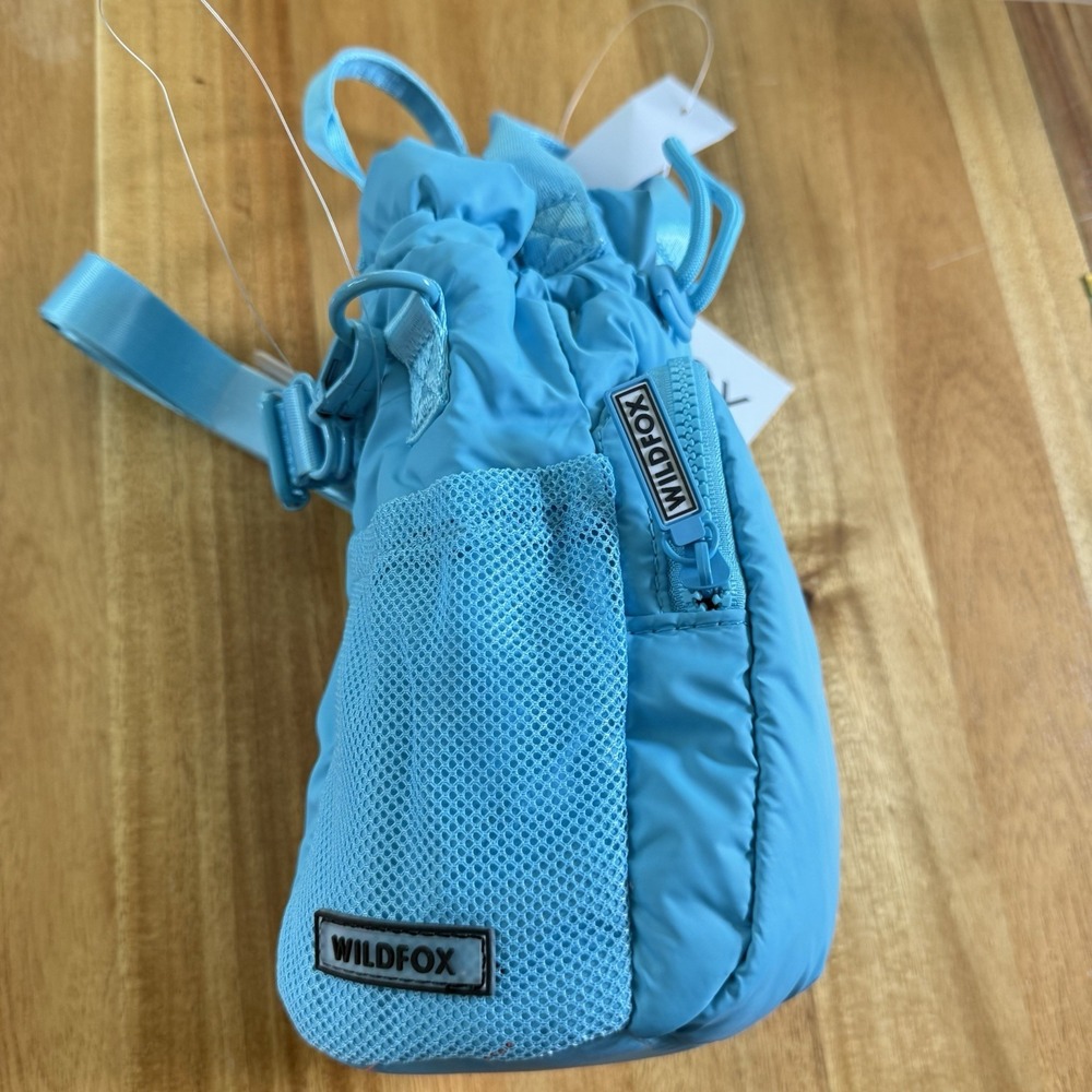 Wildfox Women's Blue Crossbody Water Bottle Bag‎ Nylon Parachute Sling NWT - Picture 7 of 14